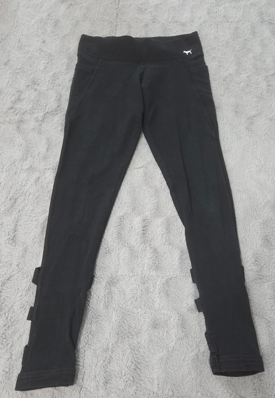 PINK Victoria Secret Black Yoga Knockout Ankle Leggings Women's Size Small